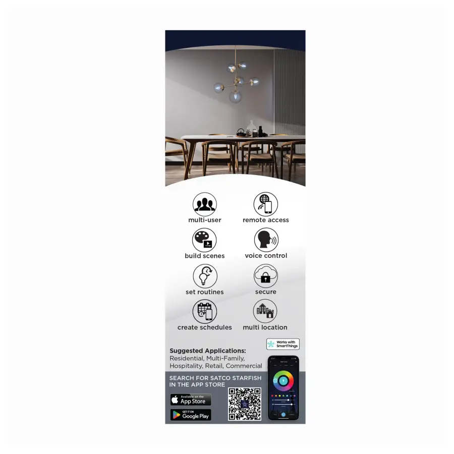 4 Watt - B11 LED - 2700K-5000K RGB/Tunable White - Starfish IOT - Clear - Candelabra Base - 120 Volt - Image 9