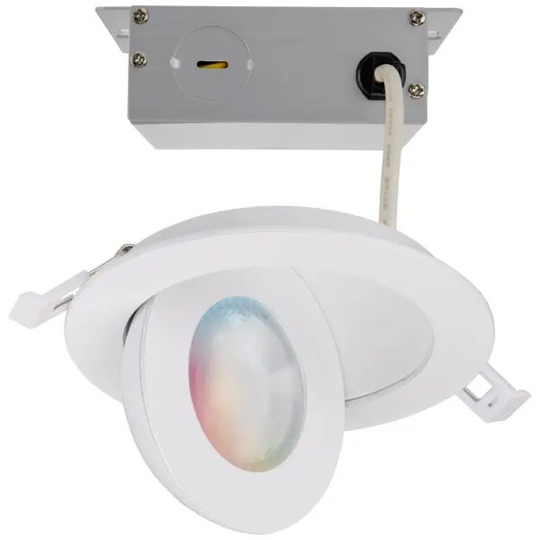 SATCO NUVO's LED Directional Low-Profile Downlights with STARFISH technology are the ultimate choice for smart lighting and ambiance control. Download the STARFISH app to customize tunable white color temperatures from 2700K warm white light to 5000K natural light, or choose from millions of colors on the RGB spectrum, all from your mobile device. The 360 degree rotation and 0 to 80 degree tilt allow for the light to be positioned as needed, focusing light where it's needed most. These downlights are also compatible with Siri, Alexa, Google Home, and SmartThings so they can be easily incorporated into an existing automated system.