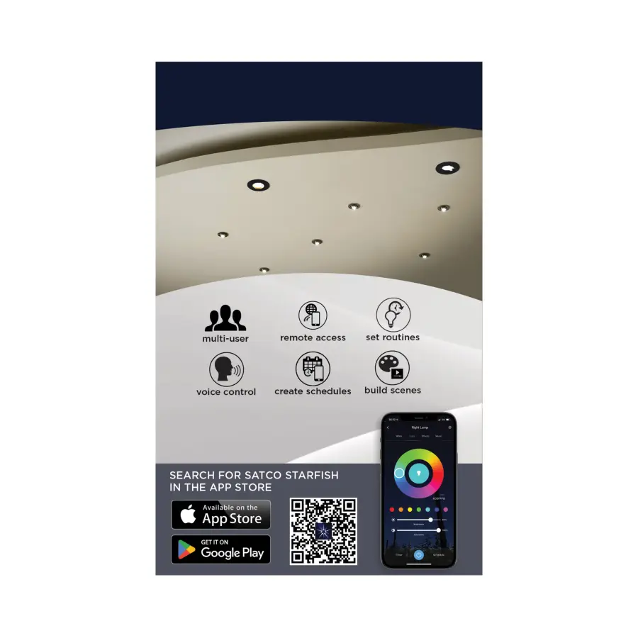 9 Watt - LED Gimbaled Downlight - 4 Inch - RGB & Tunable White - Round - Starfish IOT - White Finish - 650 Lumens - 120-277 Volt - Image 12