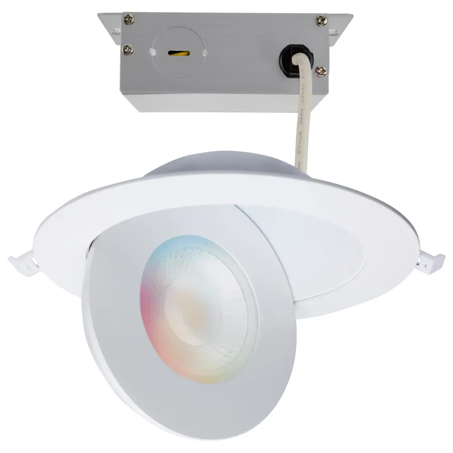 Starfish - 15 Watt LED Gimbal Downlight - 6 Inch - 2700K-5000K RGB Tunable White - Remote Driver - White Finish - 120-277 Range Voltage - Image 1