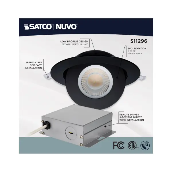 15 Watt - LED Gimbaled Downlight - 6 Inch - RGB & Tunable White - Round - Starfish IOT - Black Finish - 1200 Lumens - 120-277 Volt - Image 12