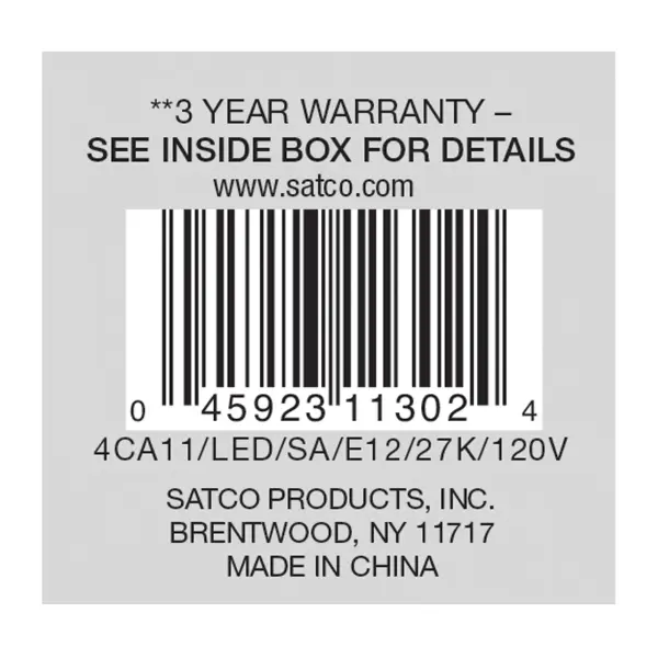 4 Watt CA11 LED Filament - Satin Spun Clear - Candelabra base - 2700K - 120 Volt - Image 10