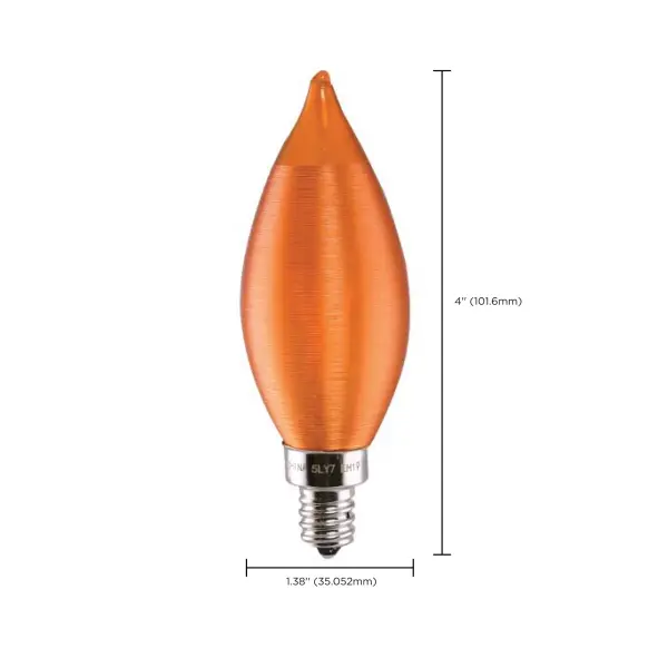 4 Watt CA11 LED Filament - Satin Spun Amber - Candelabra base - 2100K - 120 Volt - Image 13