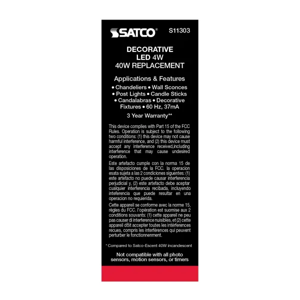 4 Watt CA11 LED Filament - Satin Spun Amber - Candelabra base - 2100K - 120 Volt - Image 8