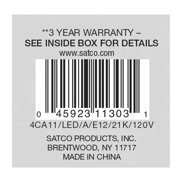 4 Watt CA11 LED Filament - Satin Spun Amber - Candelabra base - 2100K - 120 Volt - Image 10