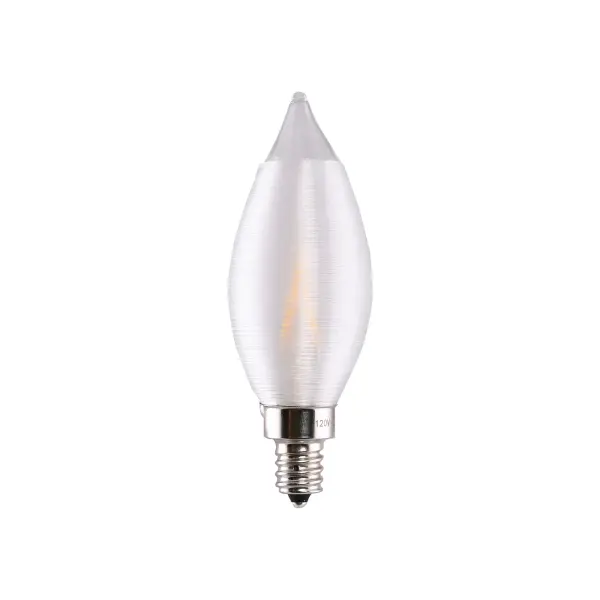 4 Watt CA11 LED Filament - Satin Spun Clear - Candelabra base - 2700K - 120 Volt - Carded - Image 3