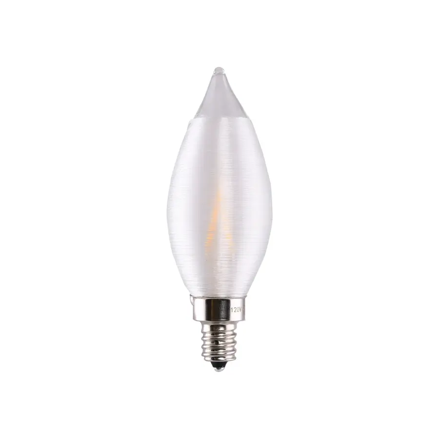 4 Watt CA11 LED Filament - Satin Spun Clear - Candelabra base - 2700K - 120 Volt - Carded - Image 3