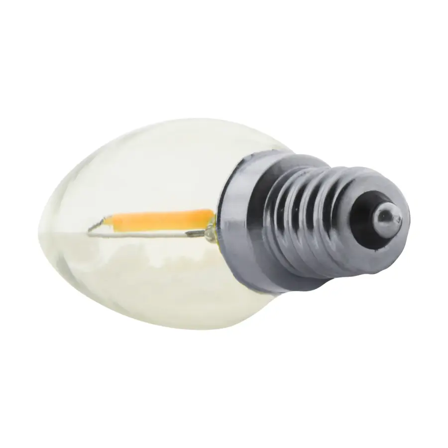 0.7 Watt LED Filament - C7 - Clear - 2700K - Candelabra base - 120 Volt - Carded 2 Pack - Image 3