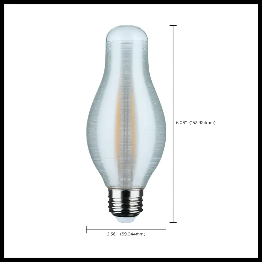7 Watt H19 LED Filament - 3000K CCT - Medium Base - Satin Spun Finish - 120 Volt - Image 10