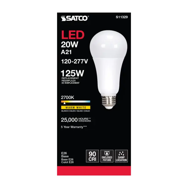 20 Watt - A21 LED - 2700K - Medium base - 220 deg. Beam Angle - 120-277 Volt - Image 4