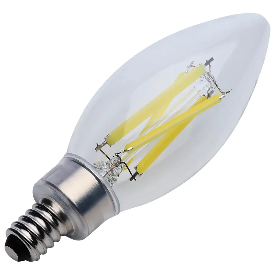 8 Watt C11 LED Filament - Clear Finish - Candelabra Base - 4000K - 90 CRI - 760 Lumens - 120 Volt - Image 11