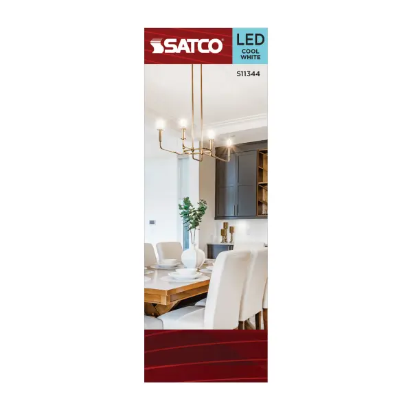 8 Watt C11 LED Filament - Clear Finish - Candelabra Base - 4000K - 90 CRI - 760 Lumens - 120 Volt - Image 4