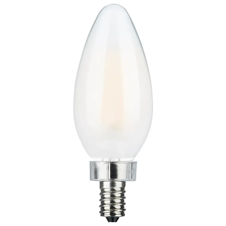 8 Watt C11 LED Filament - Frosted Finish - Candelabra Base - 3000K - 90 CRI - 800 Lumens - 120 Volt - Image 1