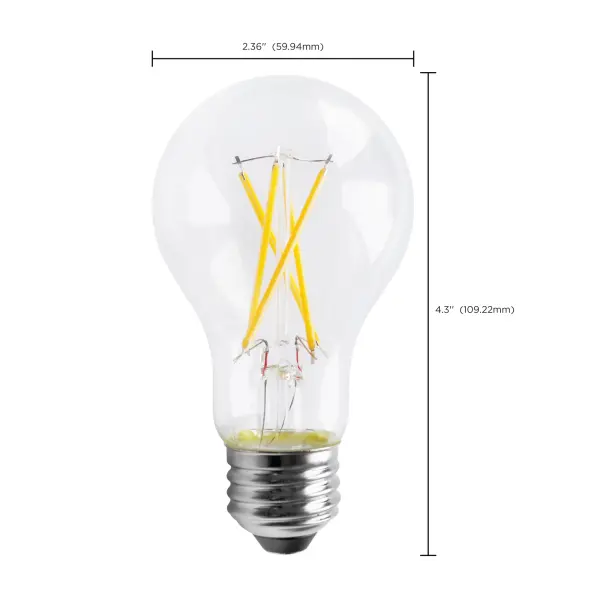 8 Watt - A19 LED Filament - Clear - 3000K - Medium base - 120 Volt - Image 8