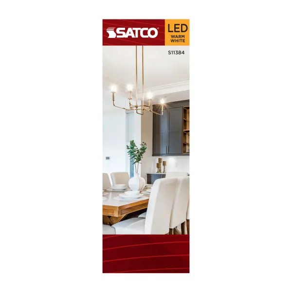 8 Watt C11 LED Filament - Frosted - Candelabra base - 2700K - 90 CRI - 760 Lumens - 120 Volt - Image 3