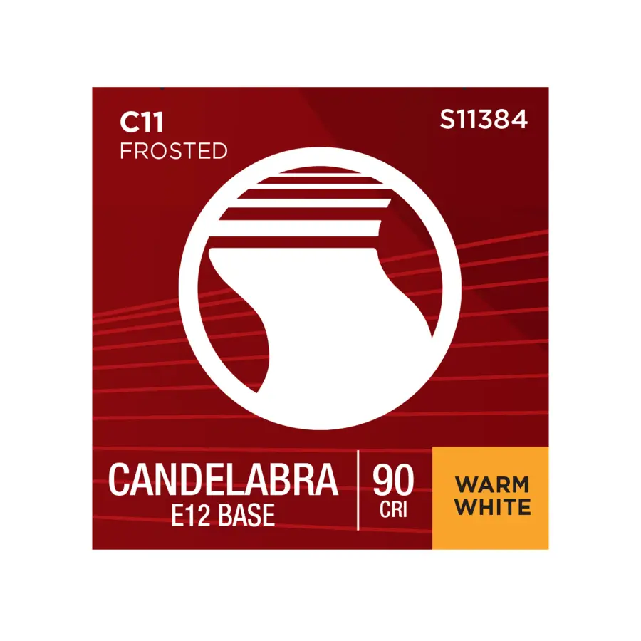 8 Watt C11 LED Filament - Frosted - Candelabra base - 2700K - 90 CRI - 760 Lumens - 120 Volt - Image 10