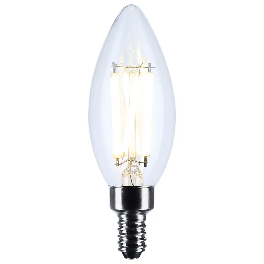 8 Watt C11 LED Filament - Clear - Candelabra base - 3000K - 90 CRI - 760 Lumens - 120 Volt - Image 10