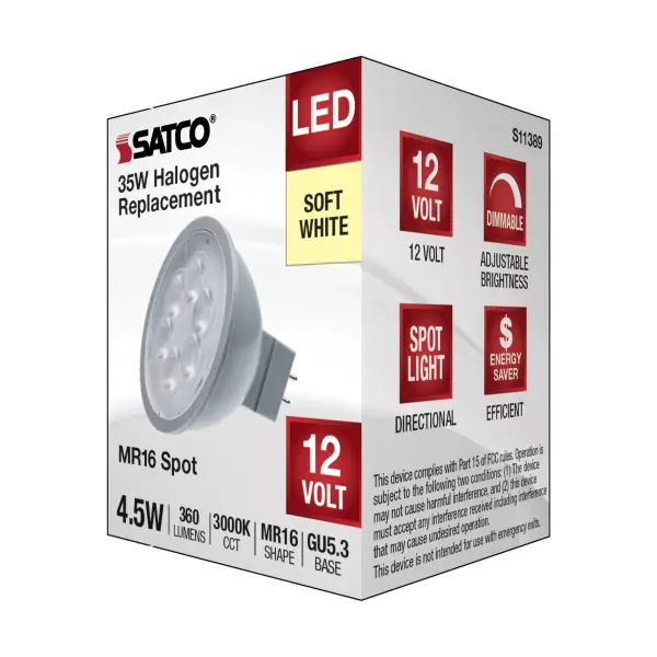 4.5 Watt MR16 LED - Silver Finish - 3000K - GU5.3 Base - 360 Lumens - 12 Volt - Image 6