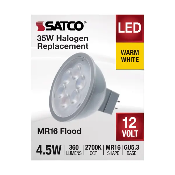 4.5 Watt MR16 LED - Silver Finish - 2700K - GU5.3 Base - 360 Lumens - 12 Volt - Image 3