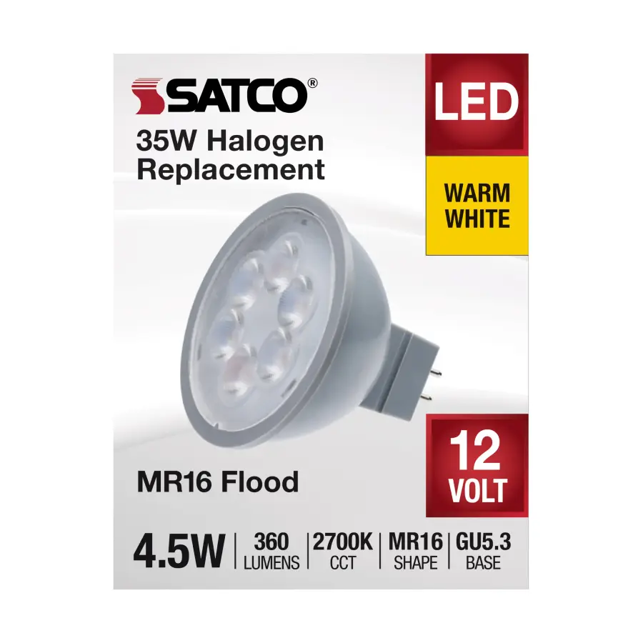4.5 Watt MR16 LED - Silver Finish - 2700K - GU5.3 Base - 360 Lumens - 12 Volt - Image 3
