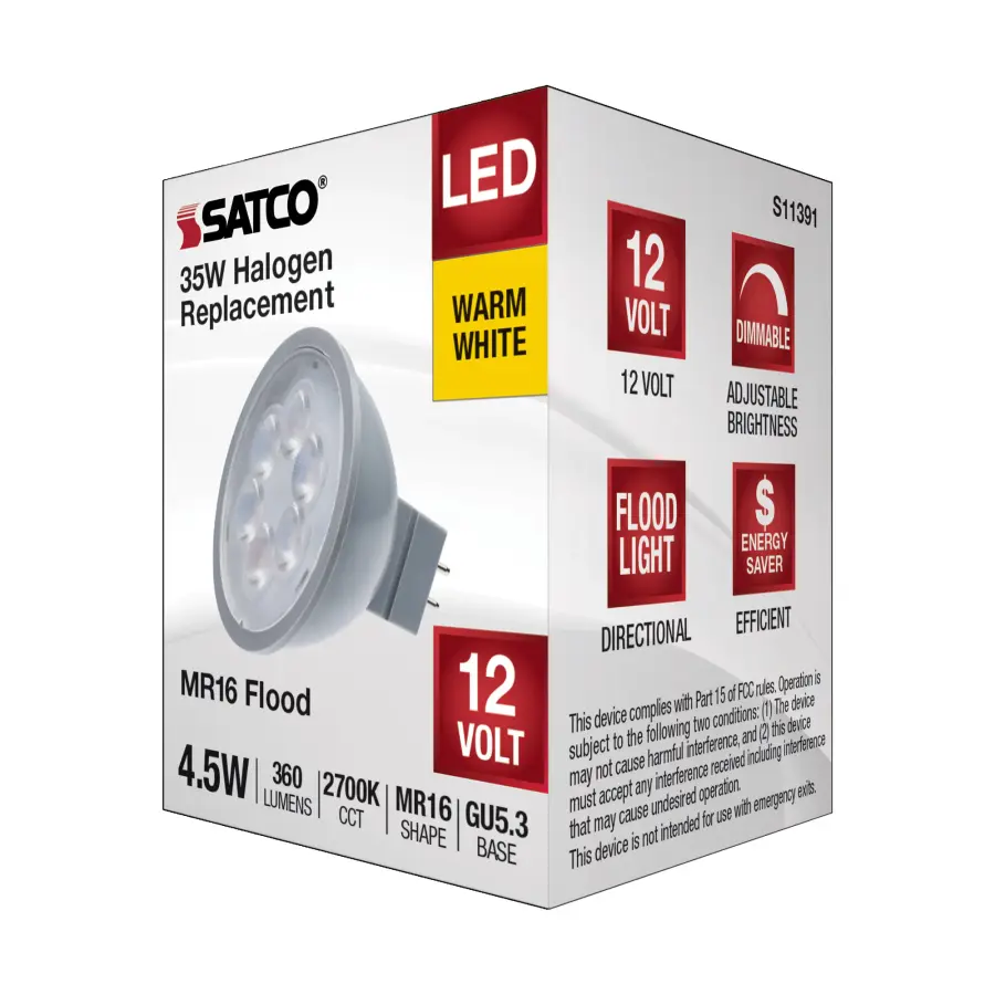 4.5 Watt MR16 LED - Silver Finish - 2700K - GU5.3 Base - 360 Lumens - 12 Volt - Image 6