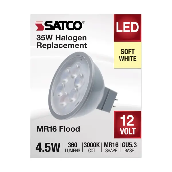 4.5 Watt MR16 LED - Silver Finish - 3000K - GU5.3 Base - 360 Lumens - 12 Volt - Image 3
