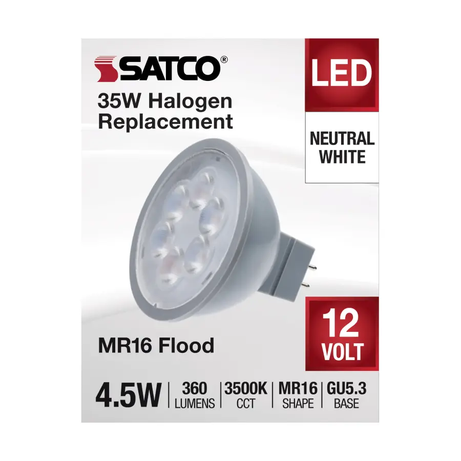4.5 Watt MR16 LED - Silver Finish - 3500K - GU5.3 Base - 360 Lumens - 12 Volt - Image 3