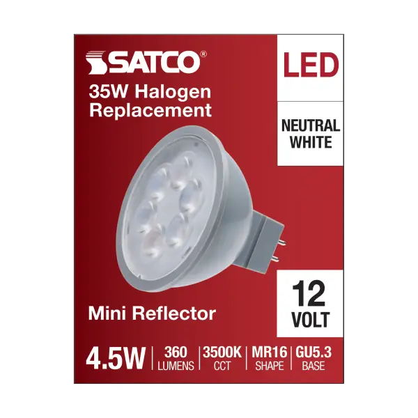 4.5 Watt MR16 LED - Silver Finish - 3500K - GU5.3 Base - 360 Lumens - 12 Volt - Image 4