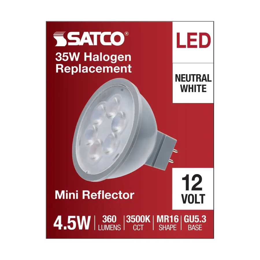 4.5 Watt MR16 LED - Silver Finish - 3500K - GU5.3 Base - 360 Lumens - 12 Volt - Image 4