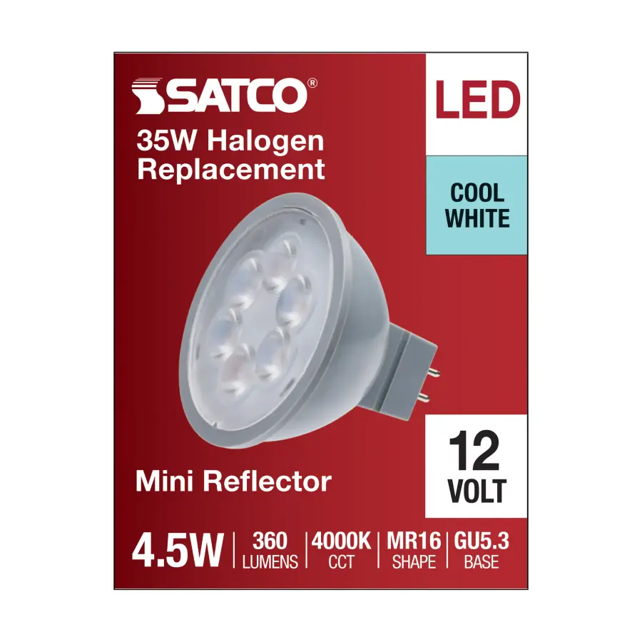 4.5 Watt MR16 LED - Silver Finish - 4000K - GU5.3 Base - 360 Lumens - 12 Volt - Image 4