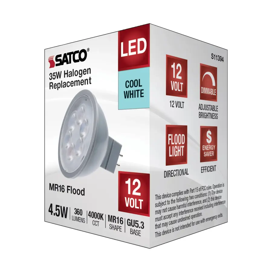 4.5 Watt MR16 LED - Silver Finish - 4000K - GU5.3 Base - 360 Lumens - 12 Volt - Image 6