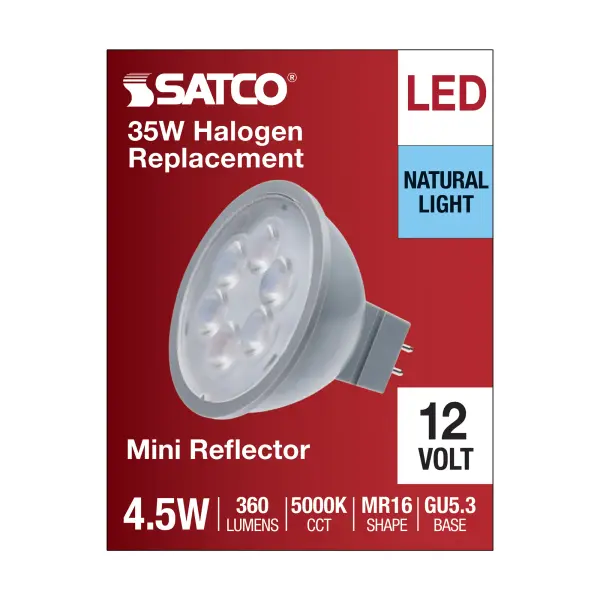 4.5 Watt MR16 LED - Silver Finish - 5000K - GU5.3 Base - 360 Lumens - 12 Volt - Image 4