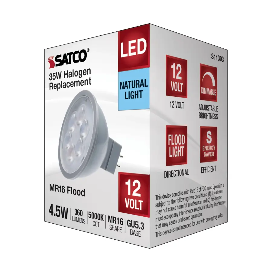 4.5 Watt MR16 LED - Silver Finish - 5000K - GU5.3 Base - 360 Lumens - 12 Volt - Image 6