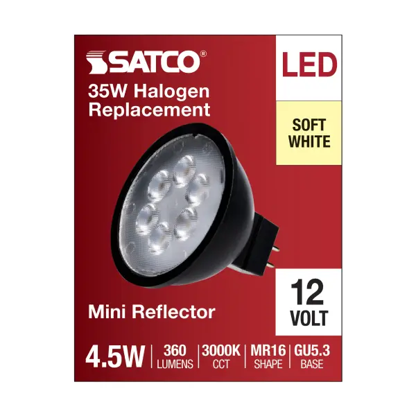 4.5 Watt MR16 LED - Black Finish - 3000K - GU5.3 Base - 360 Lumens - 12 Volt - Image 4