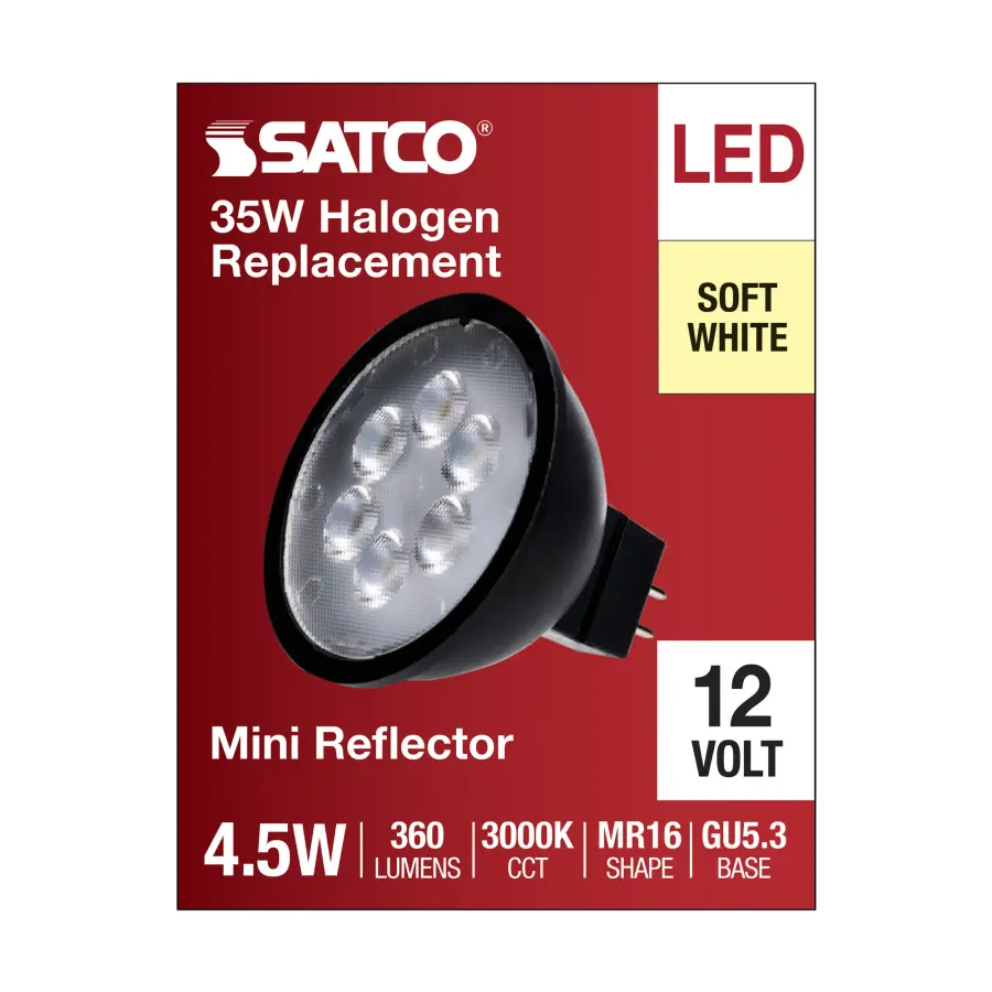 4.5 Watt MR16 LED - Black Finish - 3000K - GU5.3 Base - 360 Lumens - 12 Volt - Image 4