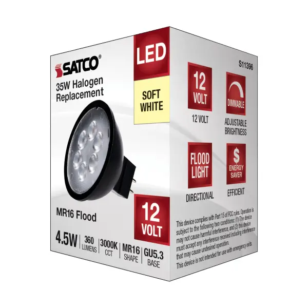4.5 Watt MR16 LED - Black Finish - 3000K - GU5.3 Base - 360 Lumens - 12 Volt - Image 6