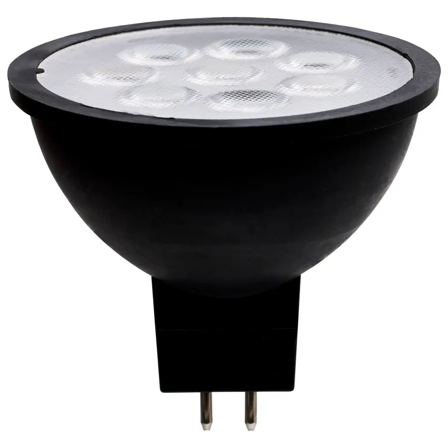 6.5 Watt MR16 LED - Black Finish - 3000K - GU5.3 Base - 500 Lumens - 12 Volt - Image 2