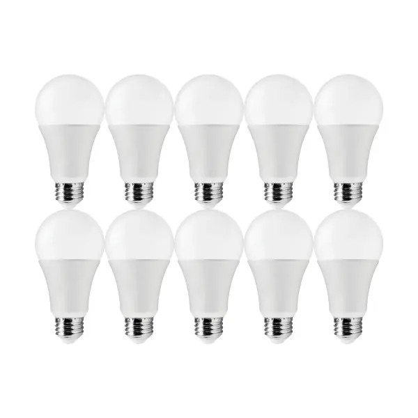 Satco's 14-watt LED lamp is traditional, yet contemporary with its sleek finish and energy saving LED technology. Elegantly illuminate any room in the house with this 10 pack of dimmable white bulbs. Sophisticated and modern, this lamp delivers 10,000 hours of natural white light.
