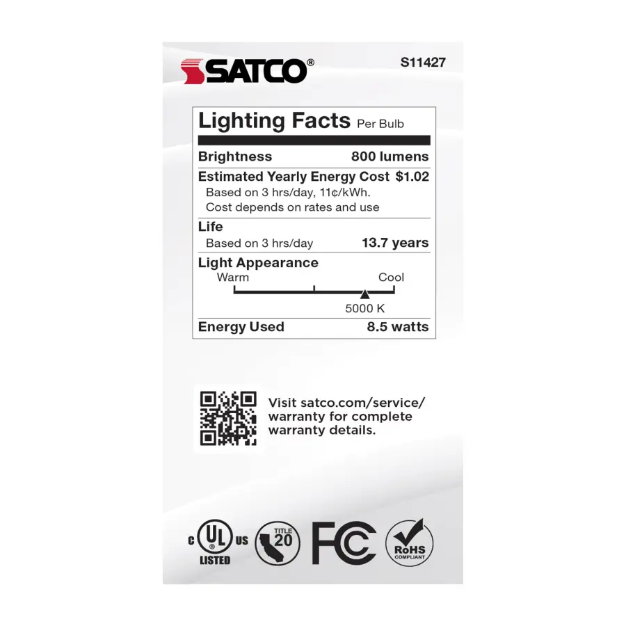 8.5 Watt - A19 LED - Dusk to Dawn With PhotoCell - 5000K - Medium base - 200 deg. Beam Angle - 120 Volt - Image 7