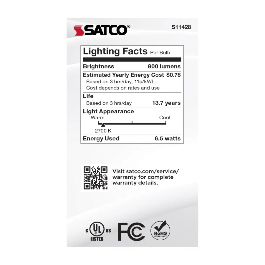 6.5 Watt - A19 LED Filament - Dusk to Dawn With PhotoCell - 2700K - Medium base - 320 deg. Beam Angle - 120 Volt - Image 6