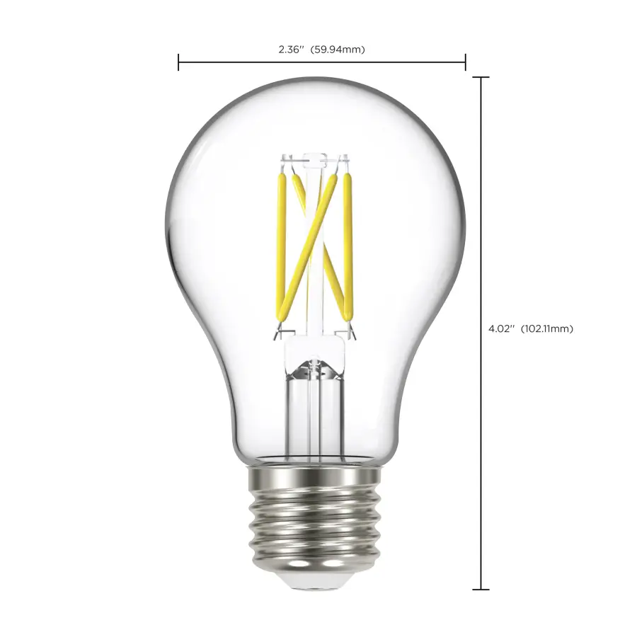 6.5 Watt - A19 LED Filament - Dusk to Dawn With PhotoCell - 2700K - Medium base - 320 deg. Beam Angle - 120 Volt - Image 7
