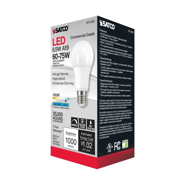 8.5 Watt - A19 LED Dimmable Agriculture Bulb - 5000K - 120 Volt - Image 5