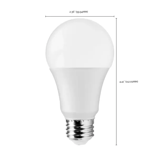 12 Watt A19 LED - 3000K - 75 Watt Replacement - Medium base - 220 deg. Beam Angle - 10-Pack - Image 3