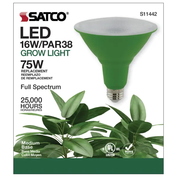 16 Watt - PAR38 LED - Full Spectrum Plant Grow Lamp - Medium Base - 120 Volt - Image 3