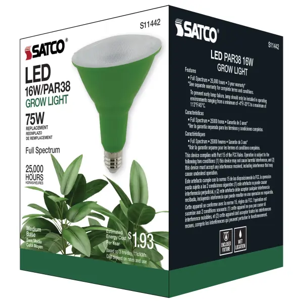 16 Watt - PAR38 LED - Full Spectrum Plant Grow Lamp - Medium Base - 120 Volt - Image 6