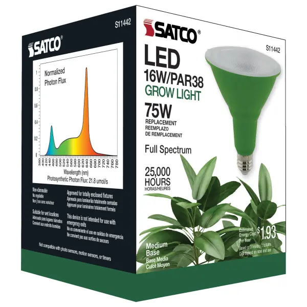 16 Watt - PAR38 LED - Full Spectrum Plant Grow Lamp - Medium Base - 120 Volt - Image 7
