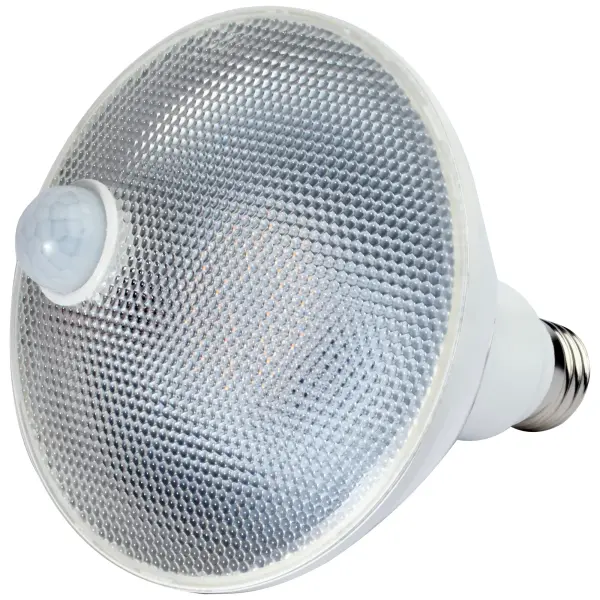 Transform your luminaire into a motion-activated light source with ease using SATCO NUVO's PIR screw-base lamps. These innovative lamps come equipped with an integrated motion sensor, so you wont' have to worry about any additional wiring. Designed with convenience in mind, these lamps can be easily installed in any application to improve safety and security. Whether you're looking for the A19 or PAR38 bulb shape, SATCO NUVO has got you covered. Plus, with a wet location rating, you can confidently use these lamps indoors or outdoors, even in harsh weather conditions. Ideal for walkways, entryways, and garages, these lamps provide exceptional brightness and illumination while adding an extra layer of safety and security to your property. - alternate view
