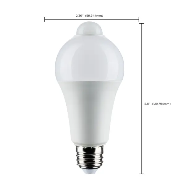 12 Watt A19 LED - White - 3000K - 1050 Lumens - 120 Volt - PIR Sensor - Non-Dimmable - Image 11