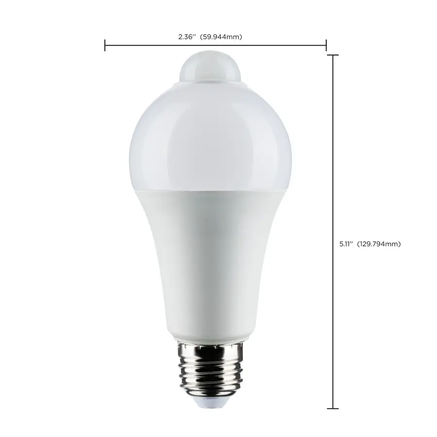 12 Watt A19 LED - White - 3000K - 1050 Lumens - 120 Volt - PIR Sensor - Non-Dimmable - Image 11