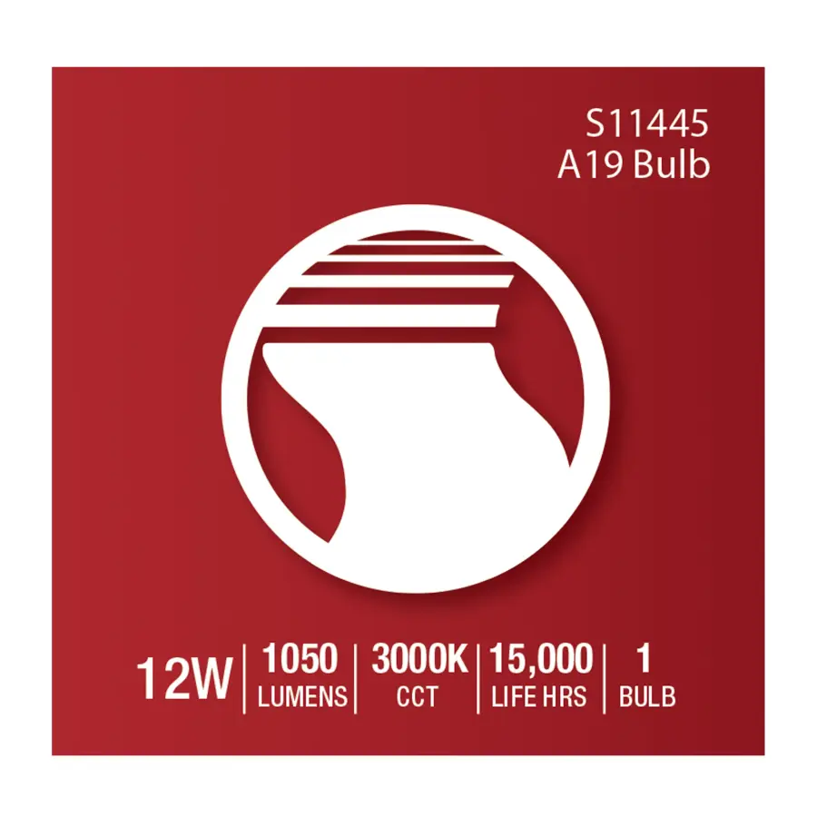 12 Watt A19 LED - White - 3000K - 1050 Lumens - 120 Volt - PIR Sensor - Non-Dimmable - Image 9